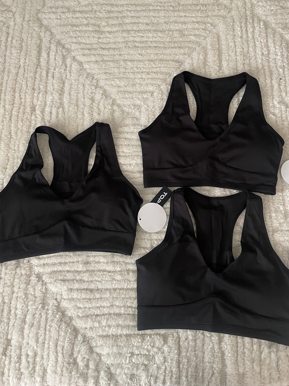 3 Black Racerback Sports Bra
